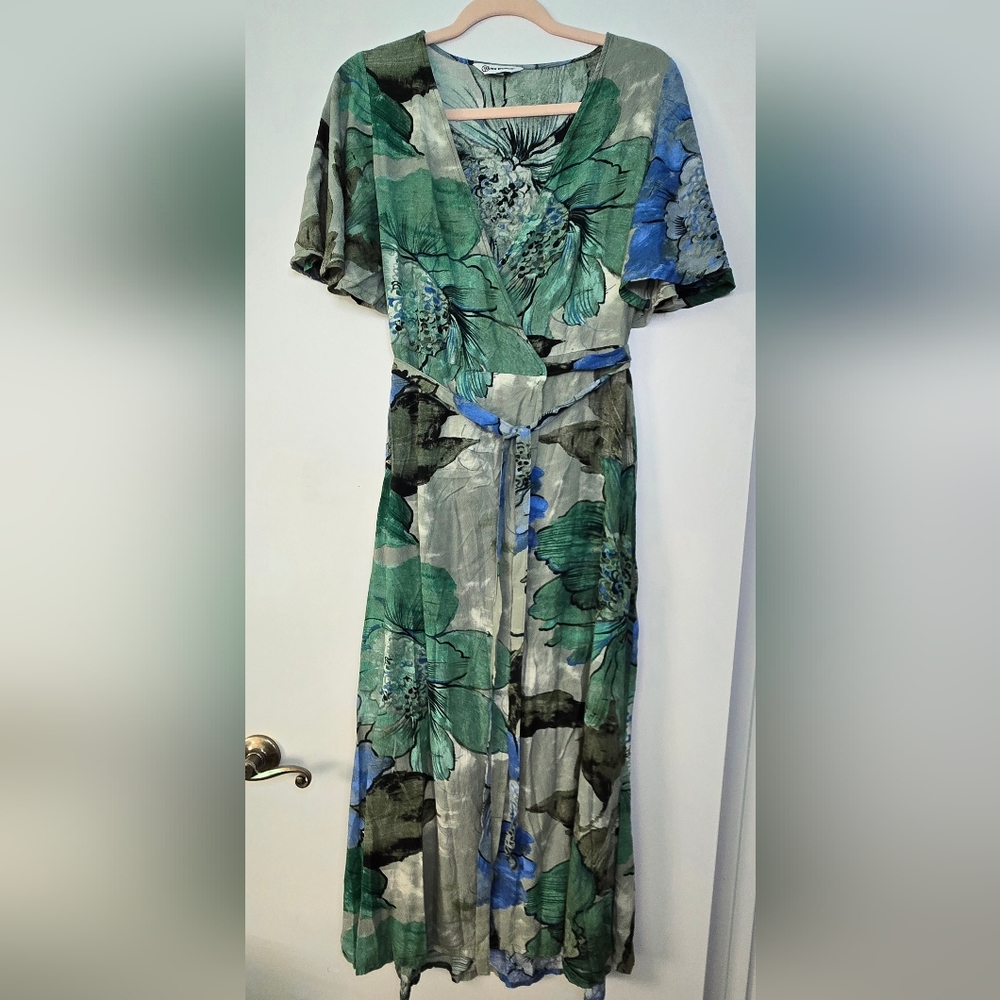 Vintage Jams World Meadow Mist Womens Maxi Dress Size M